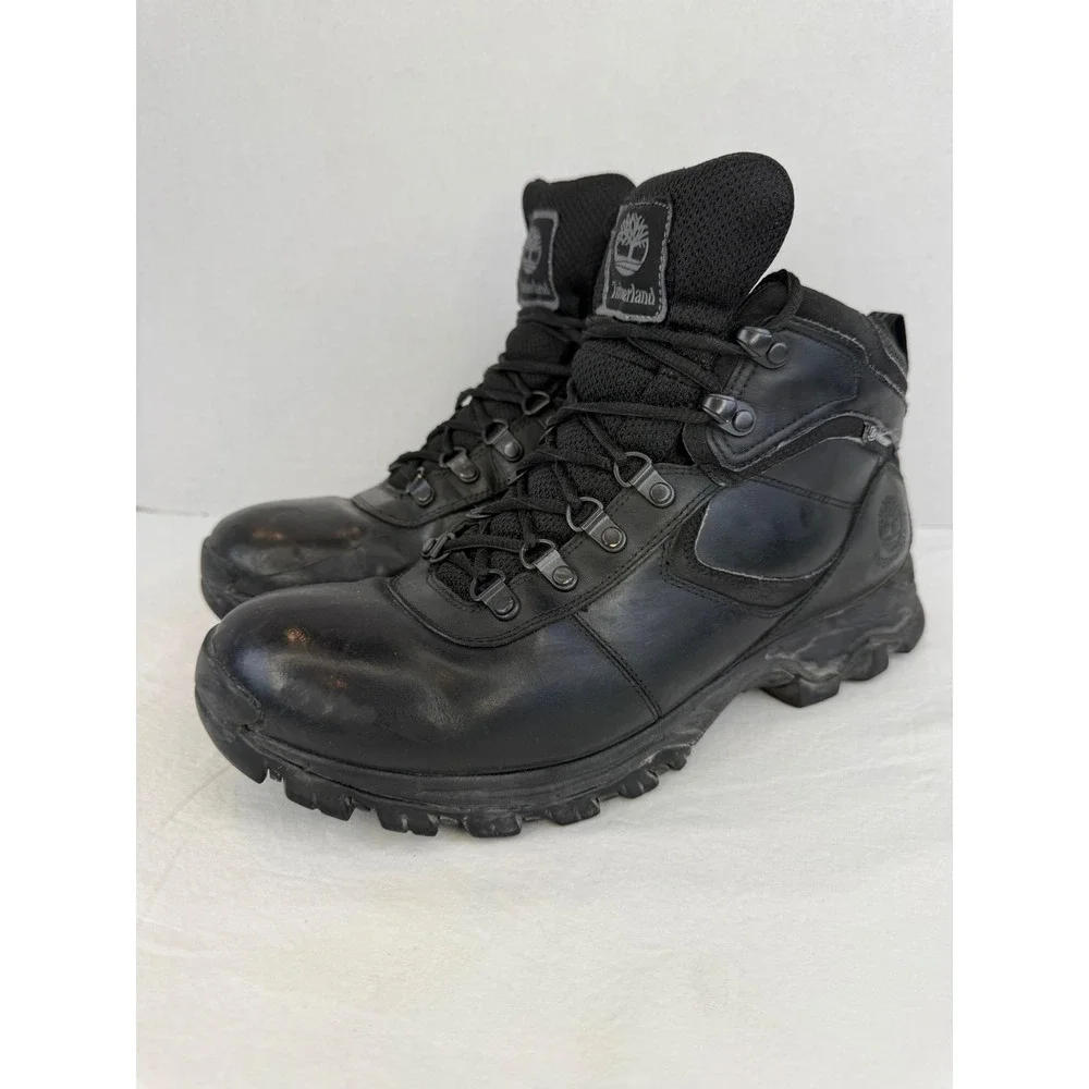 Timberland Mt Maddsen Waterproof Hiking‎ Boots Black Leather Mens 10 2731R A3560